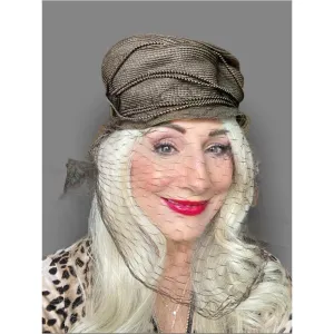 Vintage Straw Toque Hat Taupe Creations De Lorelie 1940s Dramatic