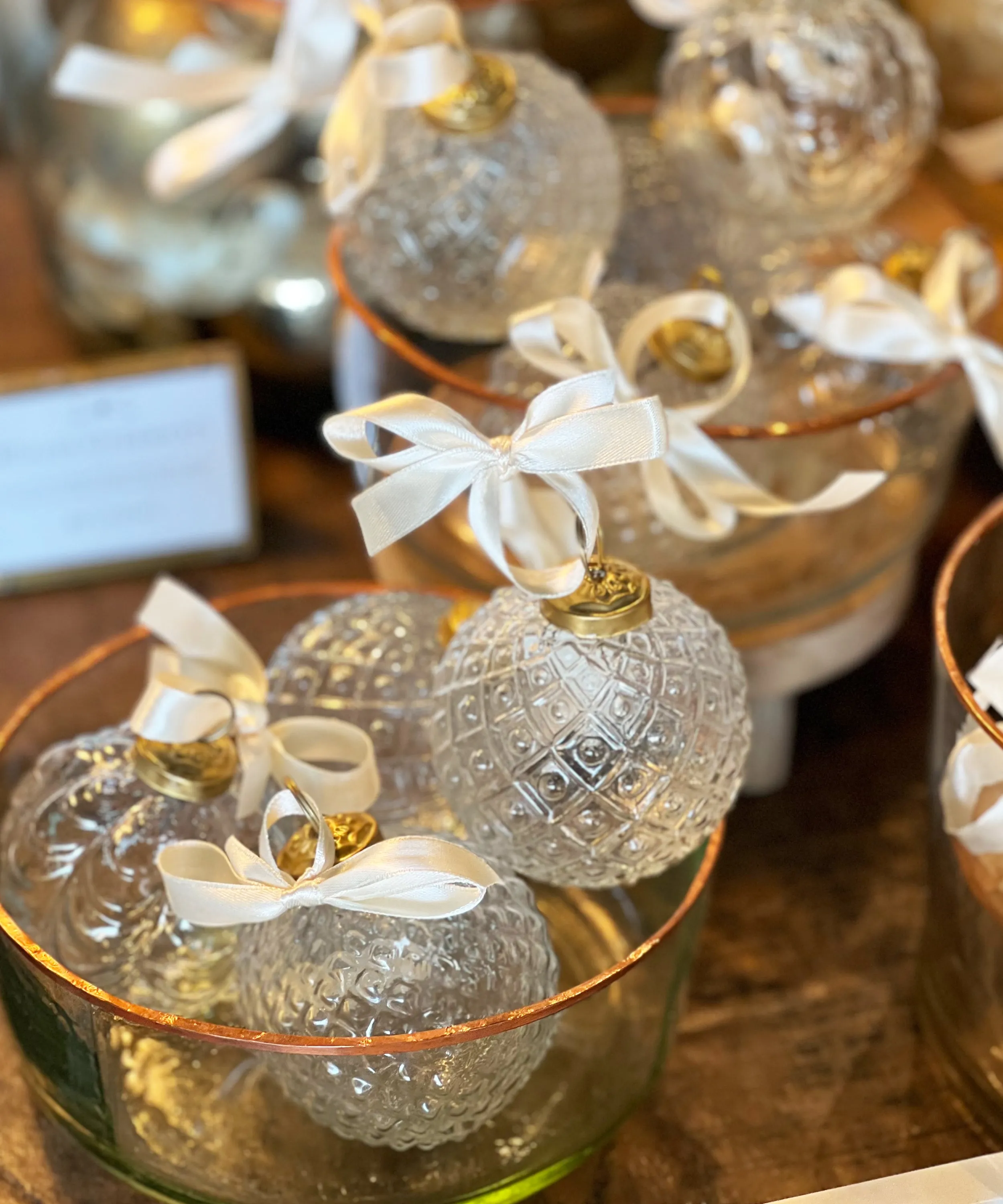 Vintage Style Clear Glass Ornaments, Set of 12