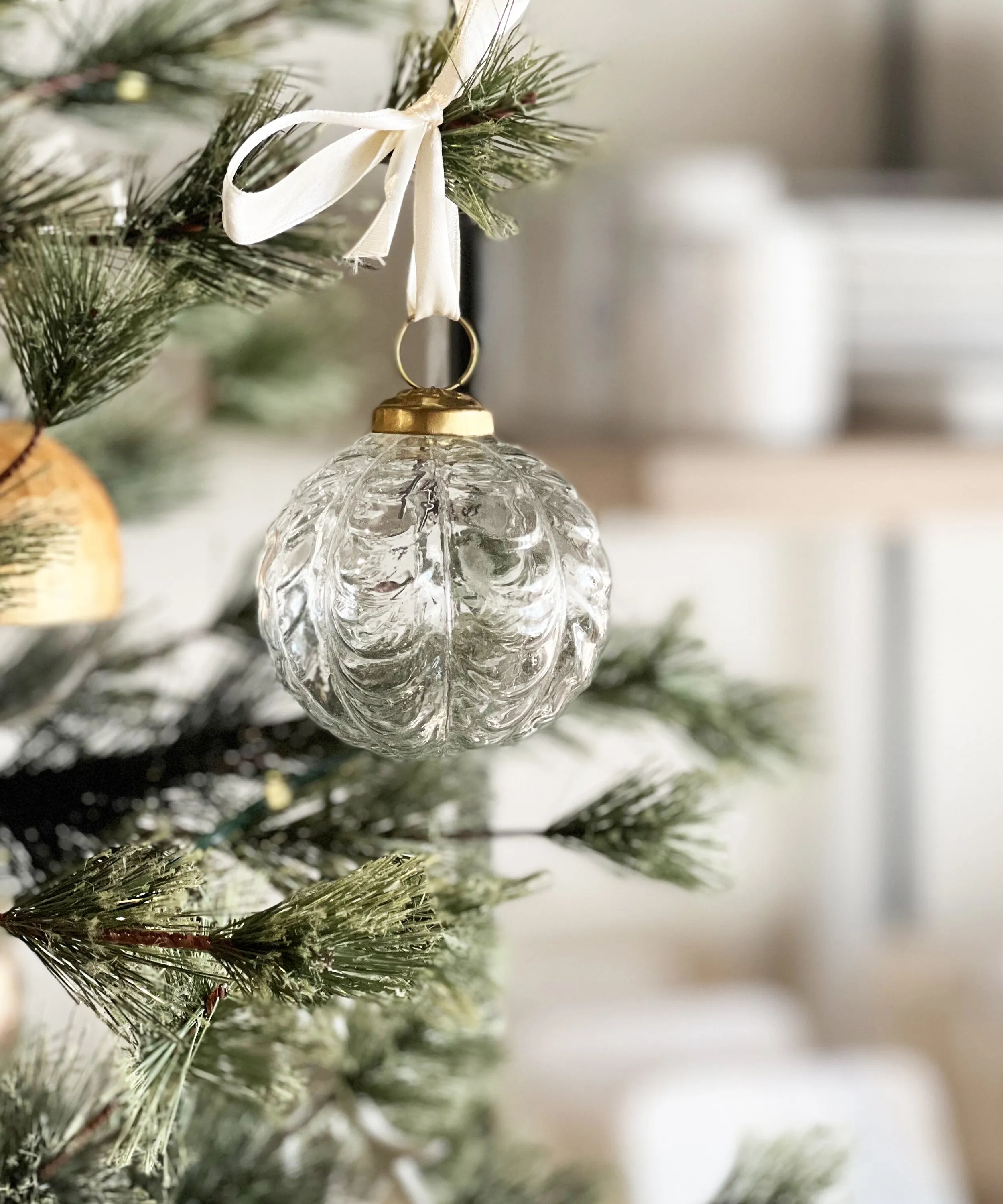 Vintage Style Clear Glass Ornaments, Set of 12