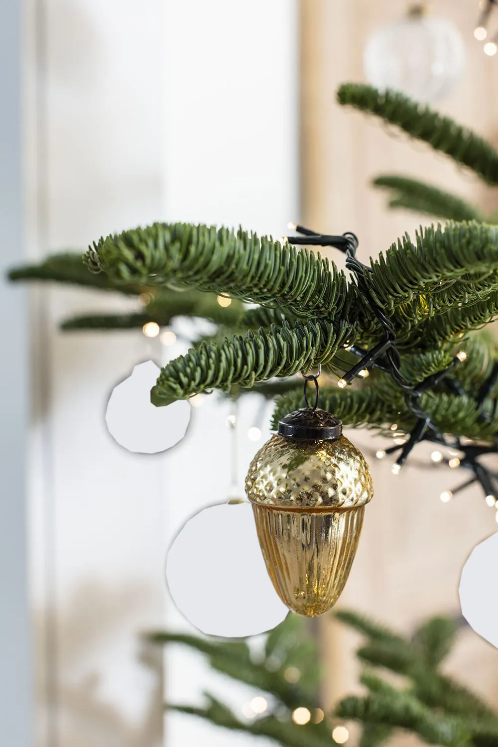 Vintage Style Gold Glass Ornaments, Set of 12