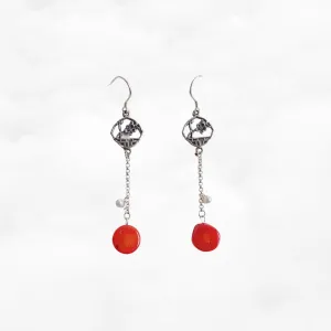 Vintage Style Lotus Earrings in Sterling Silver