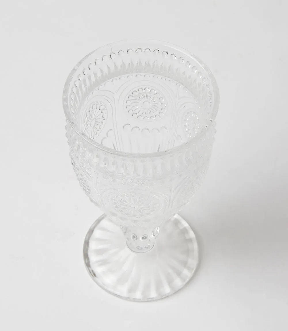 Vintage Style Pressed Glass Goblet