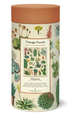 Vintage Style Puzzle-Cacti & Succulent
