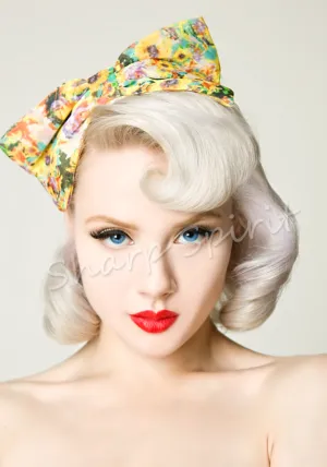 Vintage Style Yellow Floral Print Headband