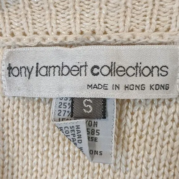 Vintage Tony Lambert Collections Sweater Oversized Knit Preppy Pullover Small
