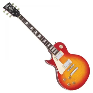 VINTAGE V100 REISSUED ELECTRIC GUITAR ~ LEFT HAND CHERRY SUNBURST