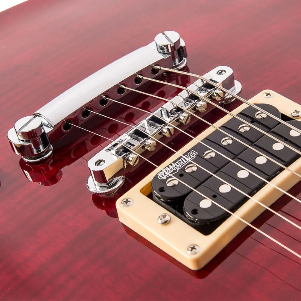 VINTAGE V100T REISSUED ELECTRIC GUITAR ~ FLAMED TRANS WINE RED