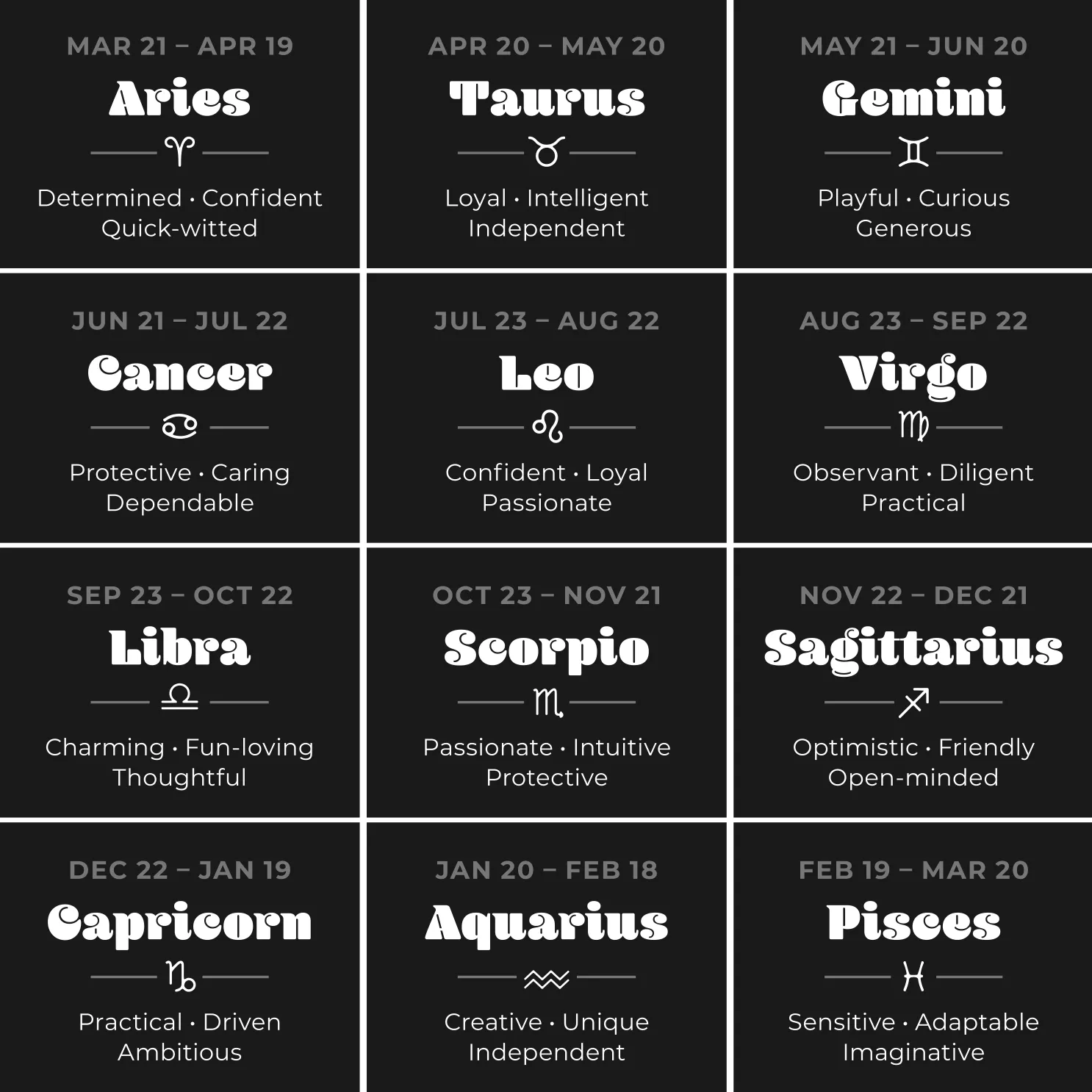 VIRGO ZODIAC HAT (BLACK)