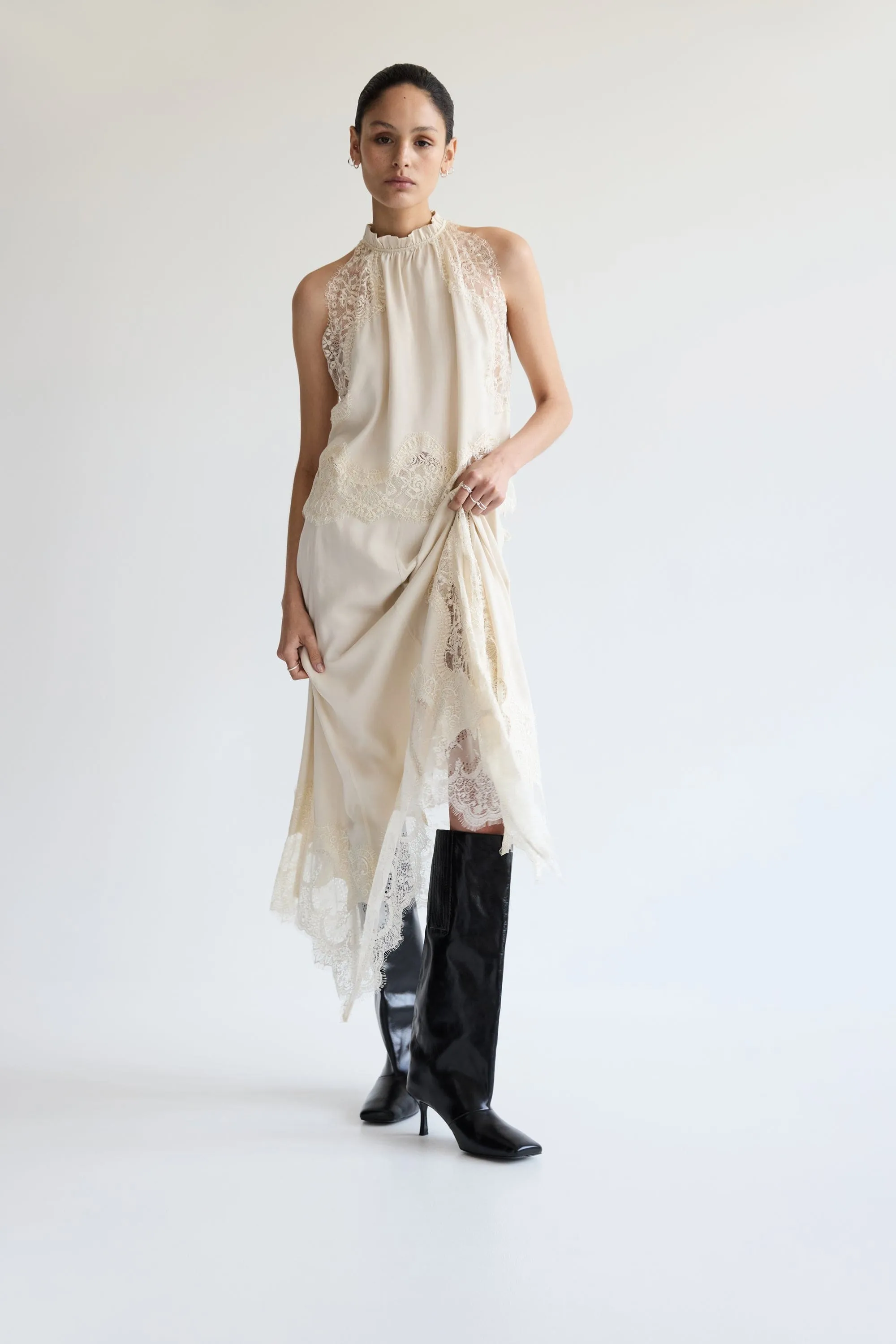 VISIONS LACE HANKERCHIEF SKIRT | BUTTERCREAM