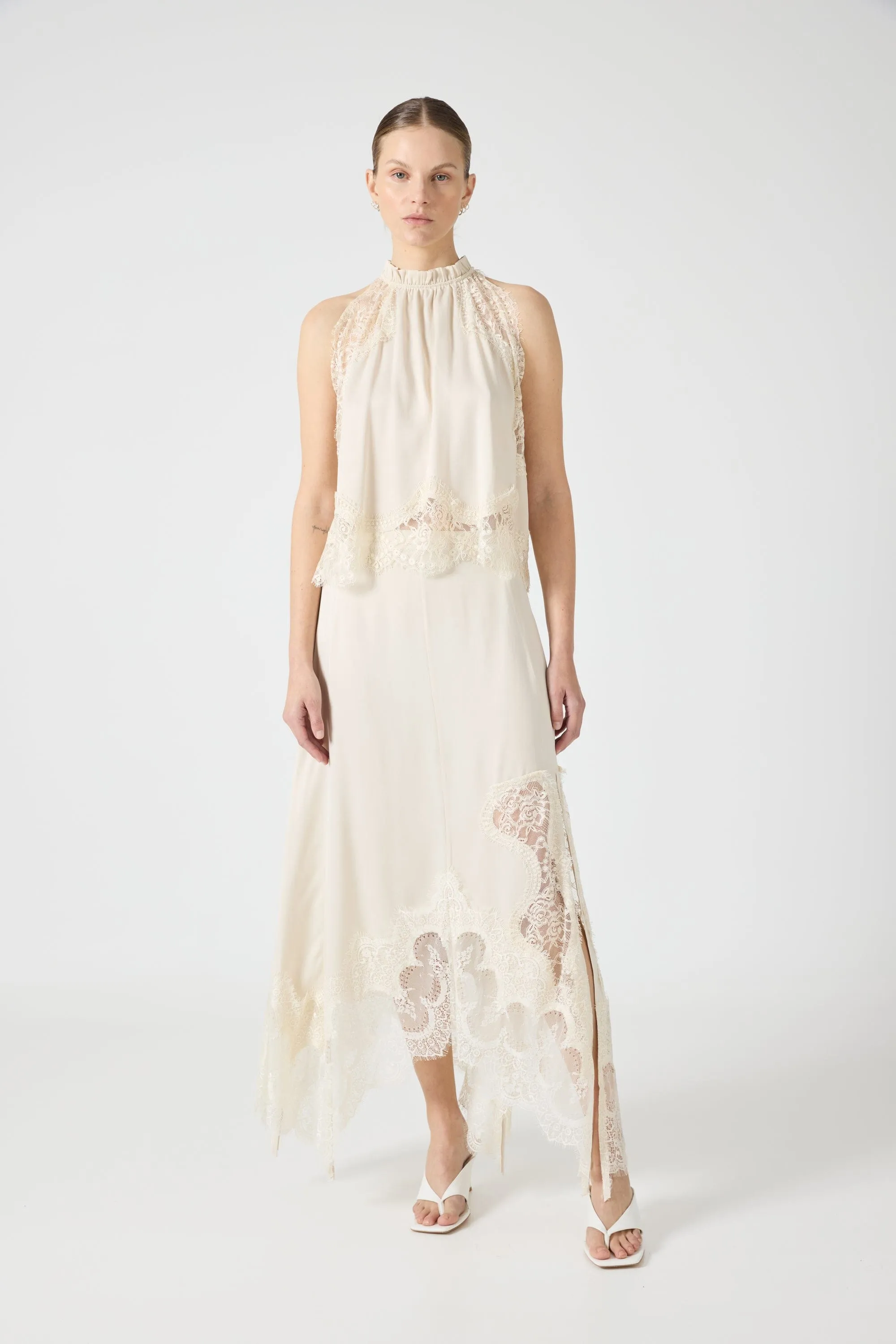 VISIONS LACE HANKERCHIEF SKIRT | BUTTERCREAM