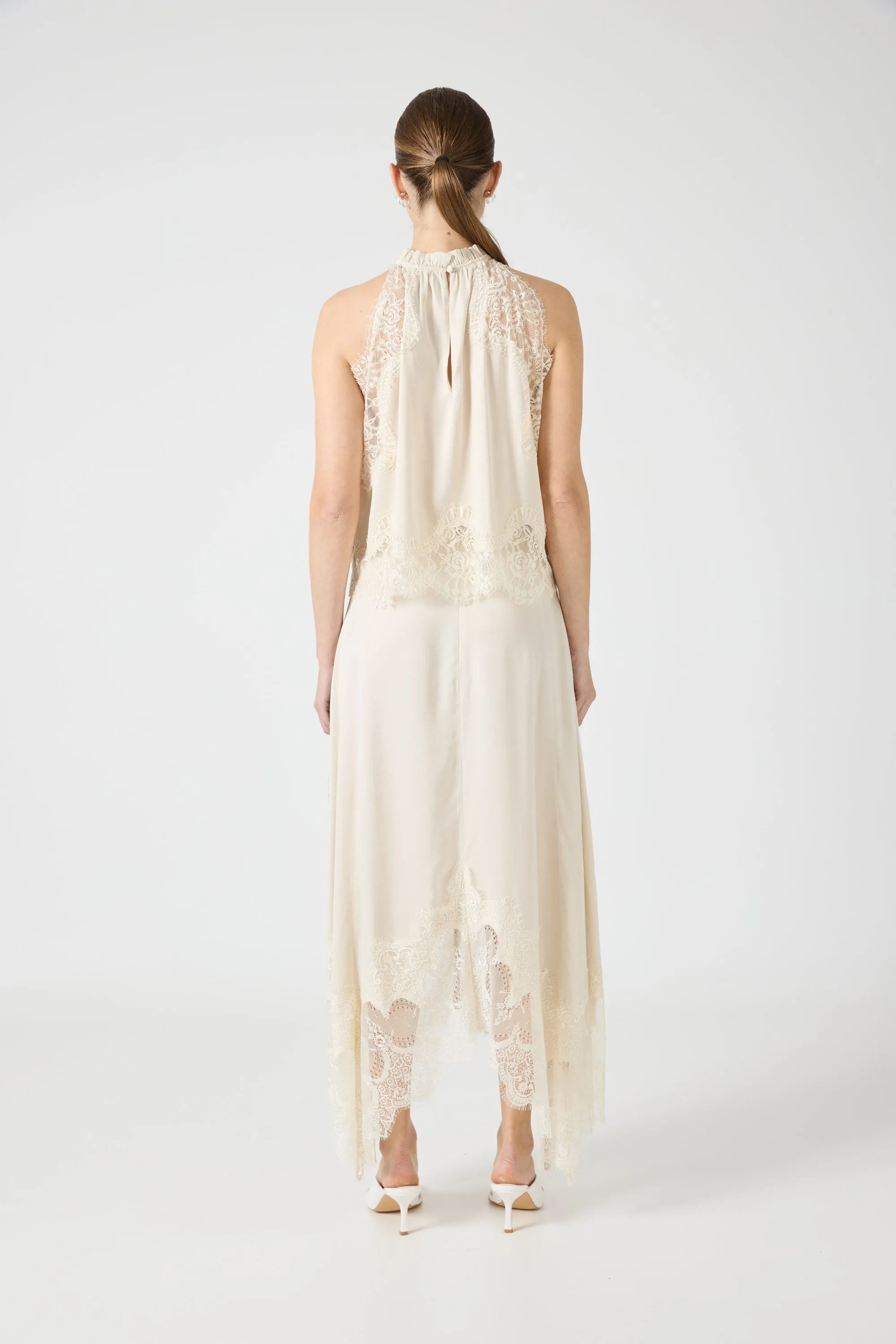 VISIONS LACE HANKERCHIEF SKIRT | BUTTERCREAM