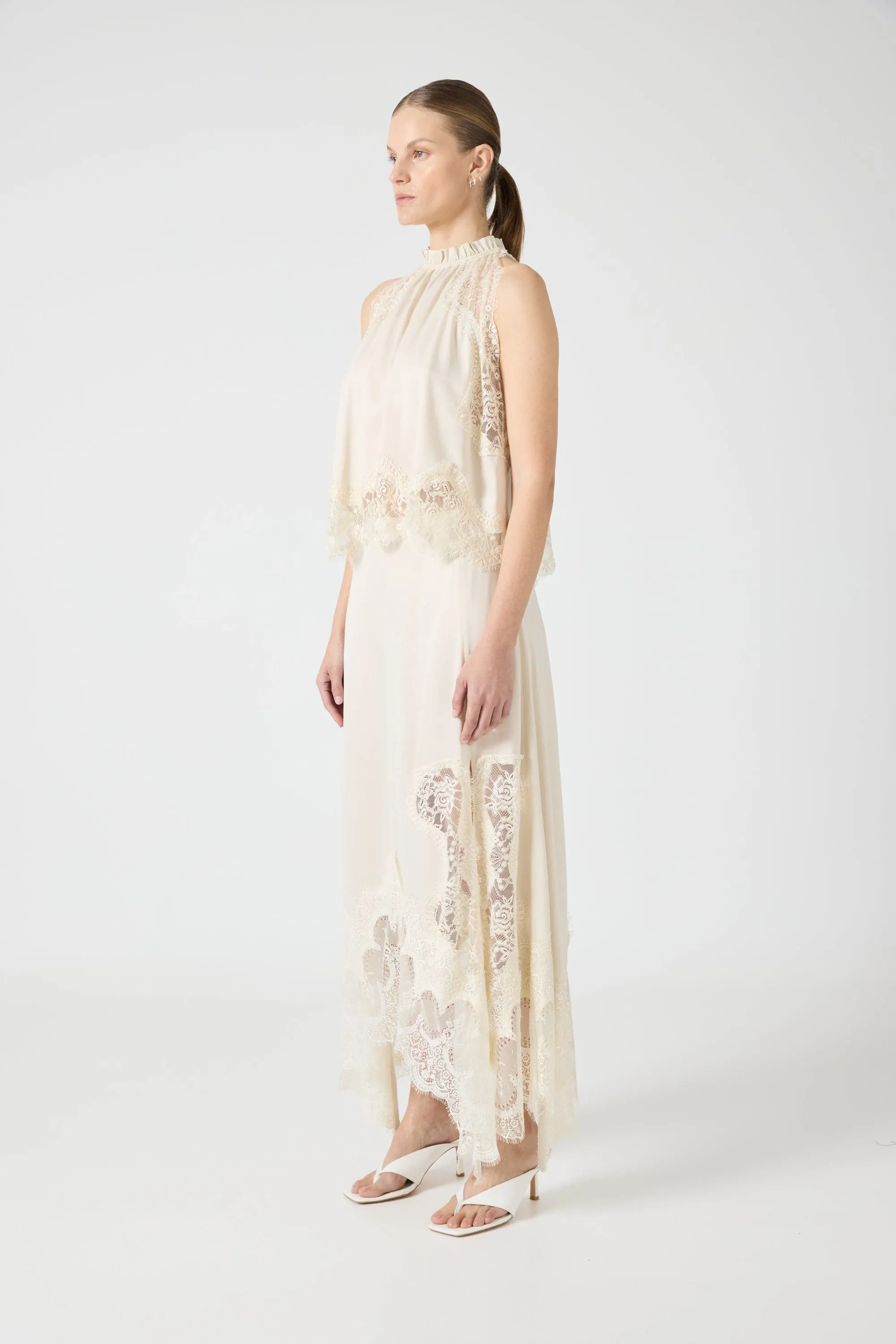 VISIONS LACE HANKERCHIEF SKIRT | BUTTERCREAM