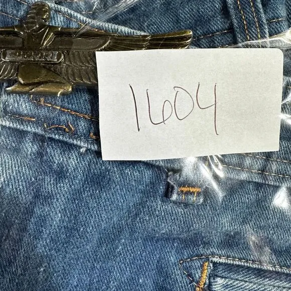 Vtg Jean Woman 26 Blue Rare Y2K High Rise Flared Bell Bottom Egyptian Buckle See