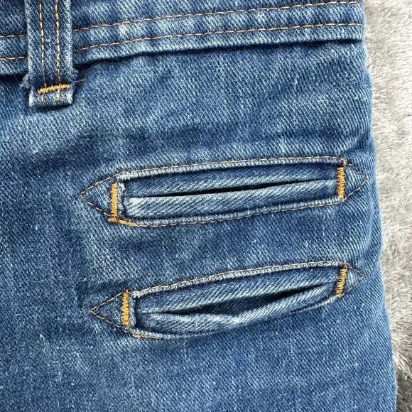 Vtg Jean Woman 26 Blue Rare Y2K High Rise Flared Bell Bottom Egyptian Buckle See