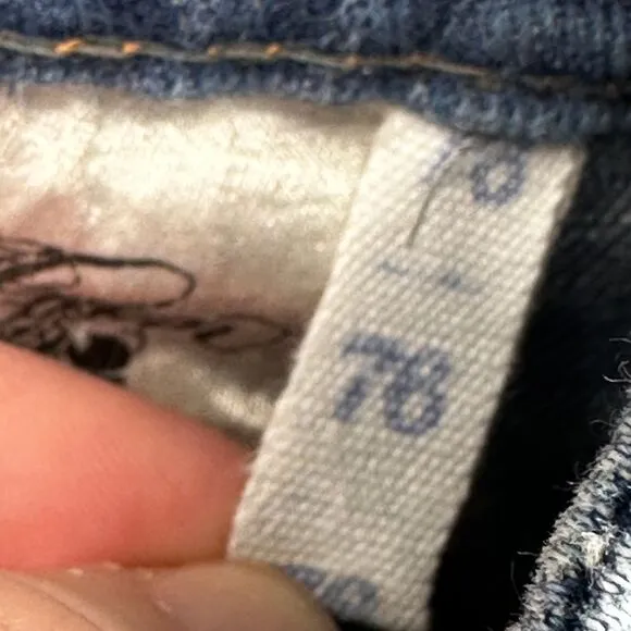 Vtg Jean Woman 26 Blue Rare Y2K High Rise Flared Bell Bottom Egyptian Buckle See