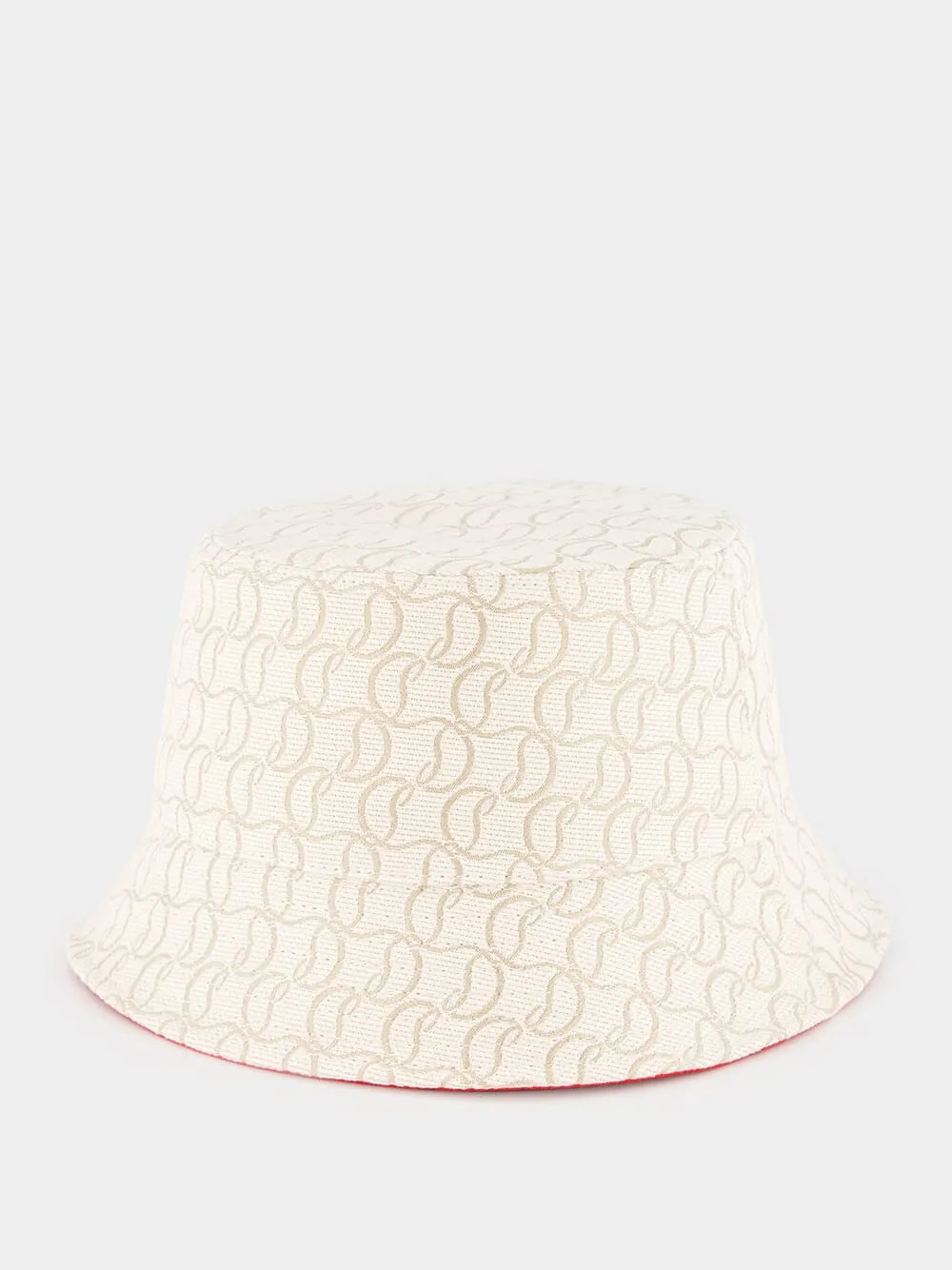 White Bobino Jacquard Monogram Bucket Hat
