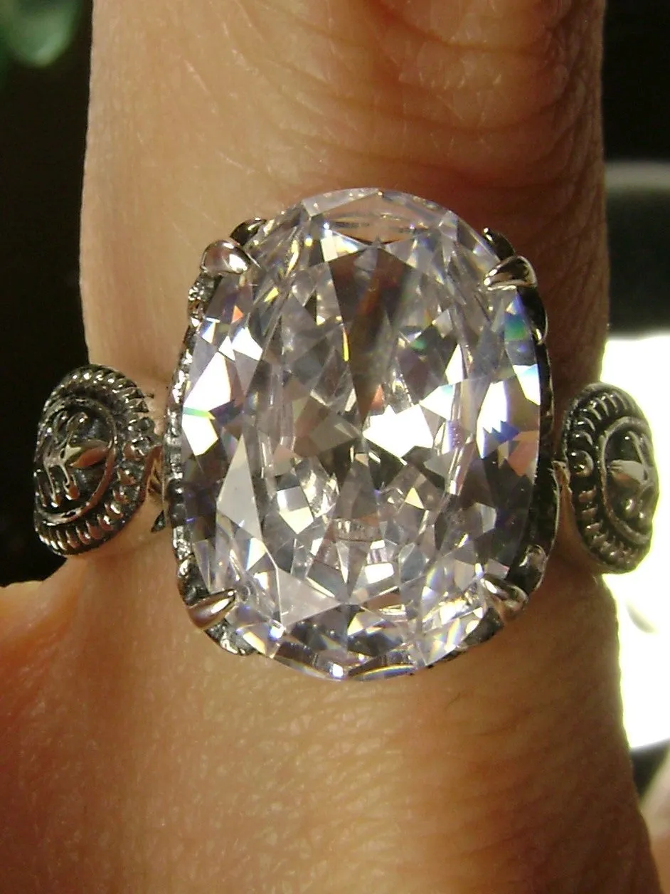 White Cubic Zirconia (CZ) Gothic Ring #D133