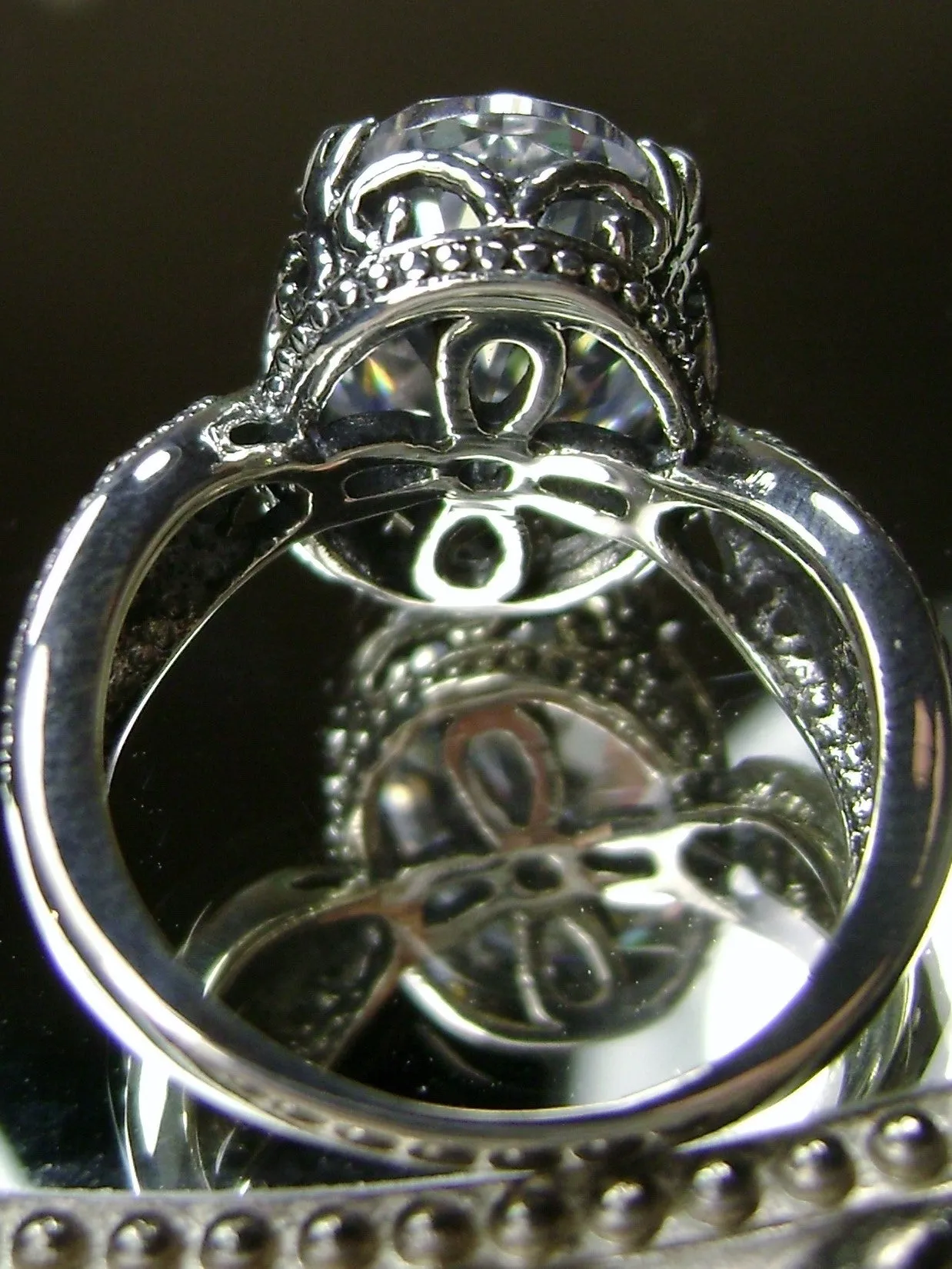 White Cubic Zirconia (CZ) Gothic Ring #D133