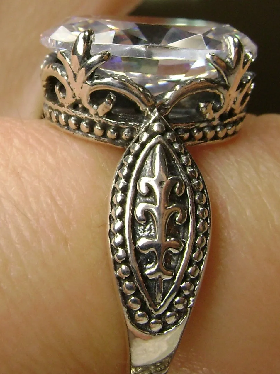 White Cubic Zirconia (CZ) Gothic Ring #D133