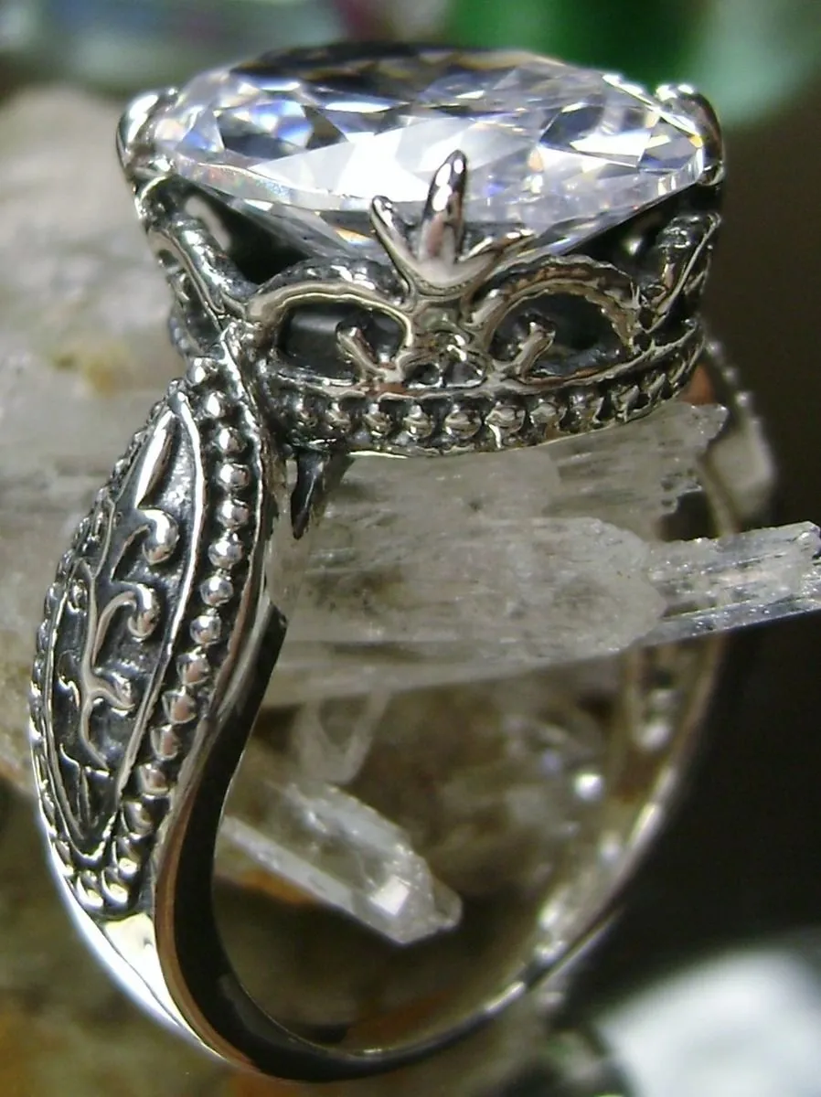 White Cubic Zirconia (CZ) Gothic Ring #D133