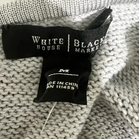 White House Black Market Silver Glam Dolman Sleeve Knit Sweater – Size M