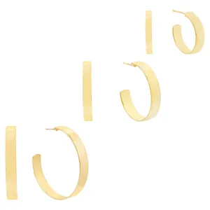 Wide Hoop Earring Combo Set