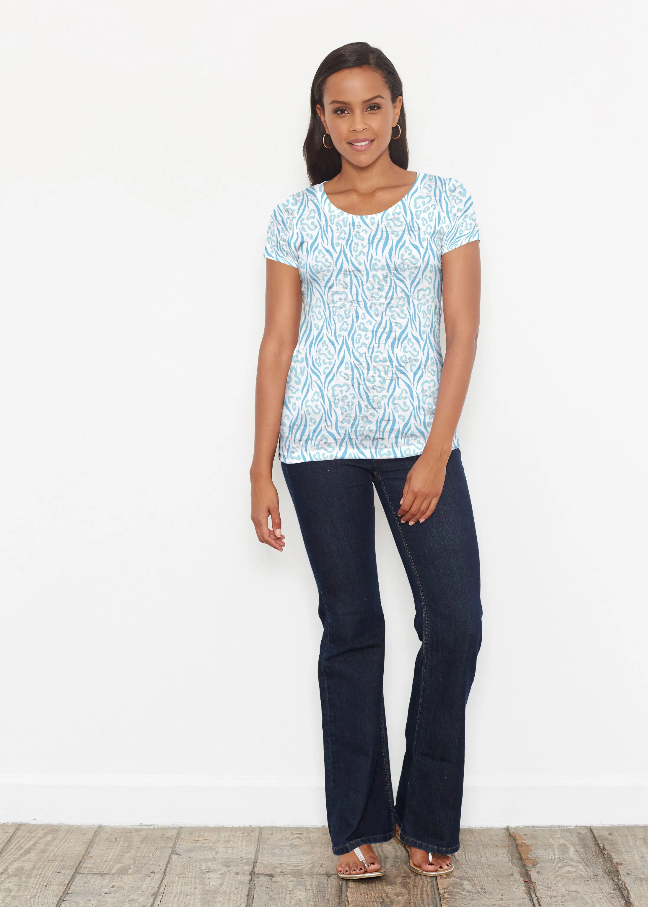 Wild Duo Aqua (7919) ~ Short Sleeve Scoop Shirt