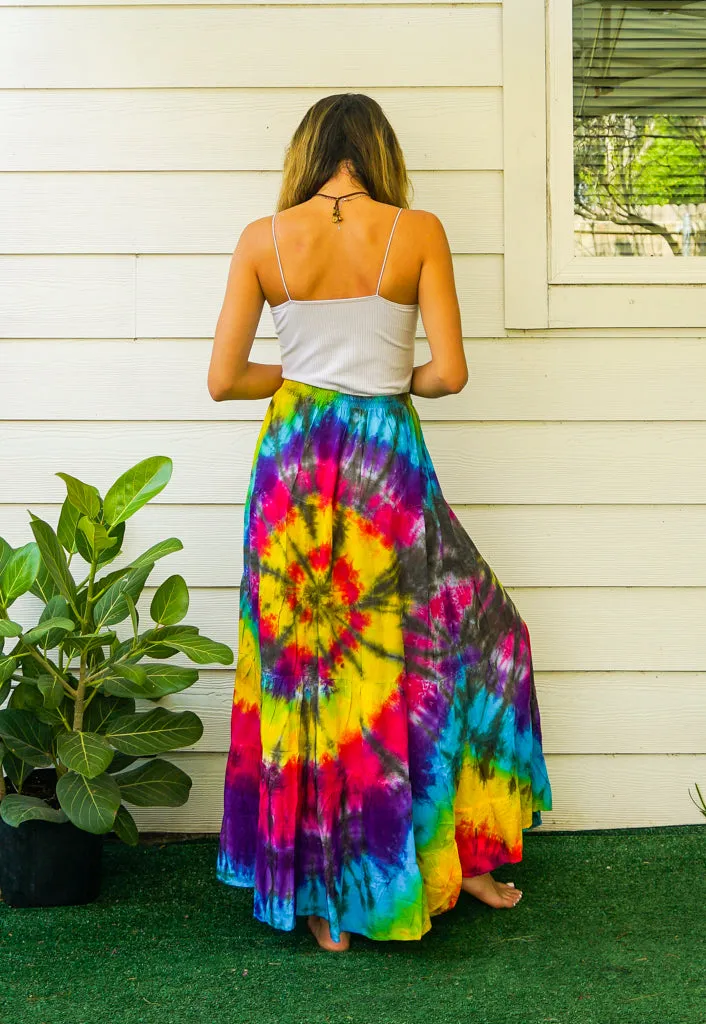 Wild Sunshine Hand Dyed Tiered Maxi Skirt