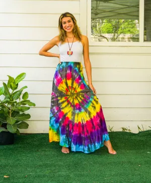 Wild Sunshine Hand Dyed Tiered Maxi Skirt