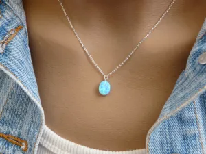 Wire Wrapped Opal Necklace – Minimalist Elegance