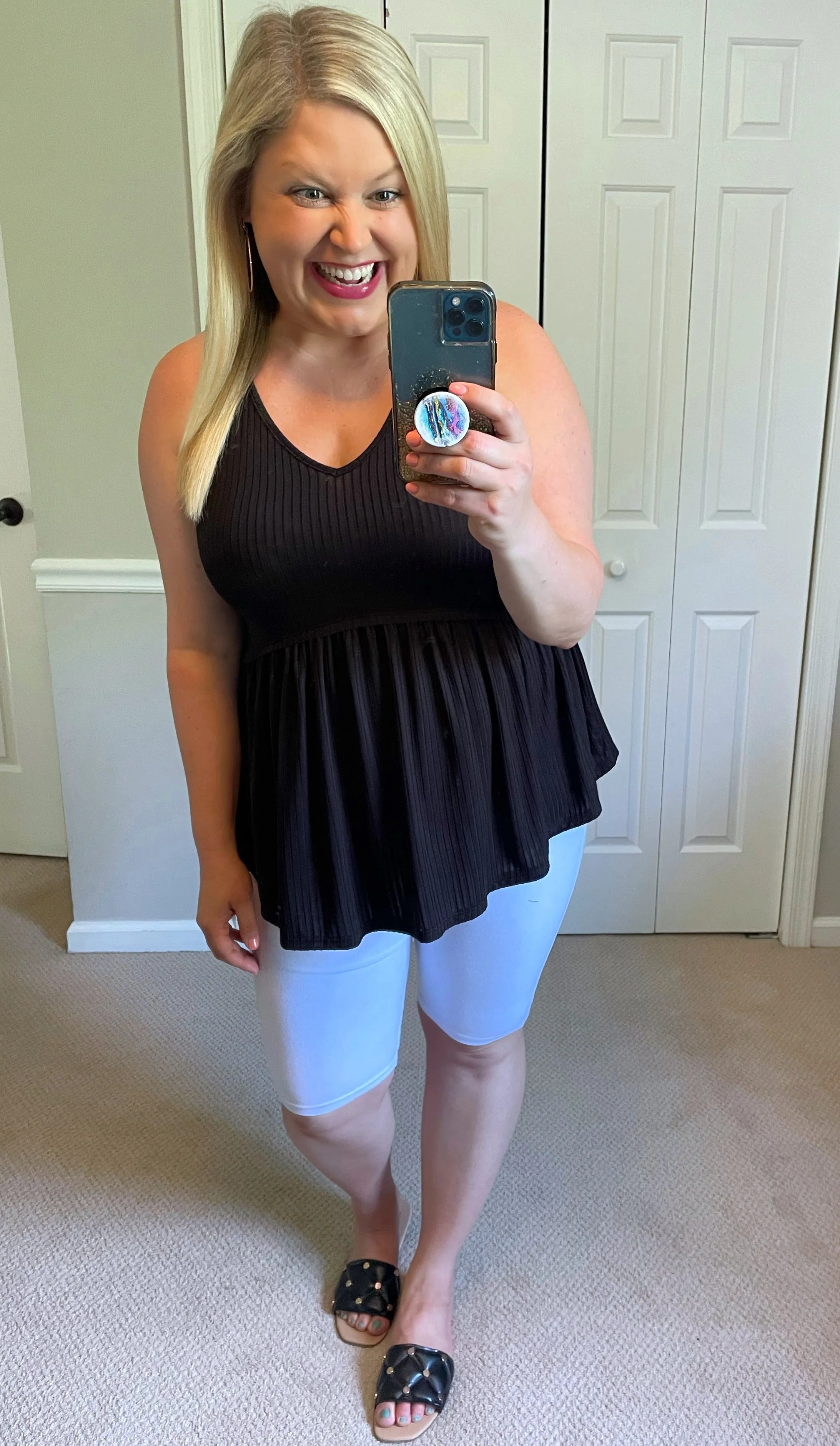 With Every Fiber Babydoll Top in Black