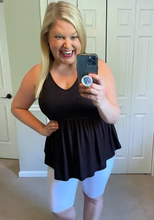 With Every Fiber Babydoll Top in Black