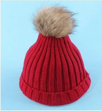 Women Spring Winter Hats Beanies Knitted Cap Crochet Hat Rabbit Fur Ear Protect Casual Cap