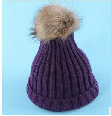 Women Spring Winter Hats Beanies Knitted Cap Crochet Hat Rabbit Fur Ear Protect Casual Cap