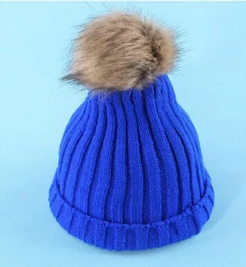 Women Spring Winter Hats Beanies Knitted Cap Crochet Hat Rabbit Fur Ear Protect Casual Cap