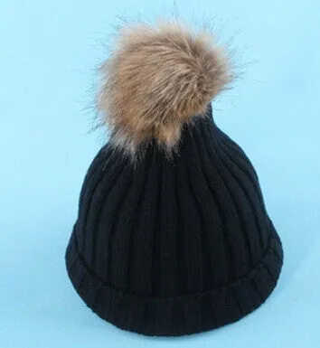 Women Spring Winter Hats Beanies Knitted Cap Crochet Hat Rabbit Fur Ear Protect Casual Cap
