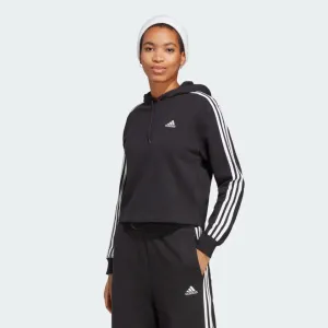Women's Essentials 3 Stripe French Terry Crop Hoodie