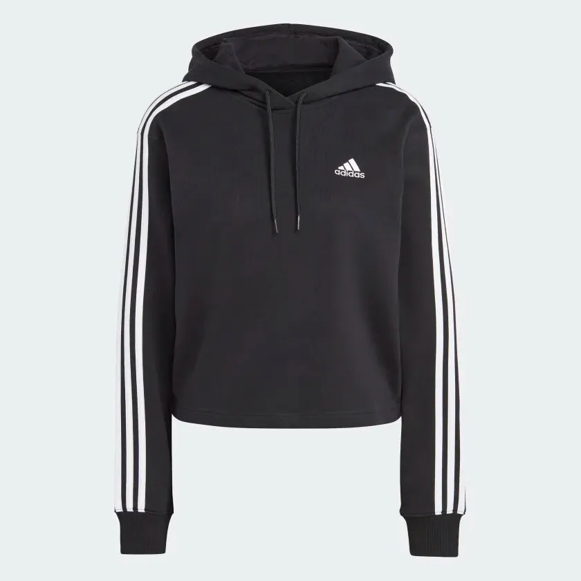 Women's Essentials 3 Stripe French Terry Crop Hoodie