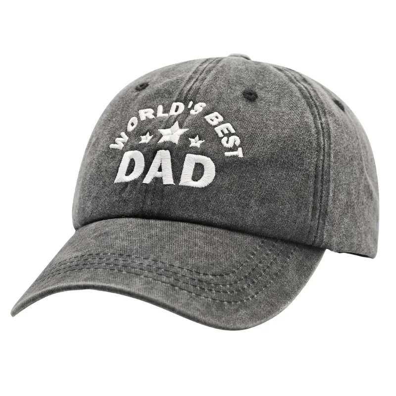 World Best Dad Baseball Vintage Washed Adjustable Hat