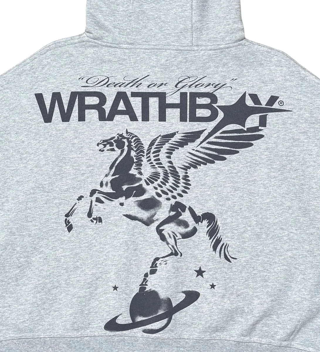 Wrathboy - Death/Glory Crop  Hoodie - Grey