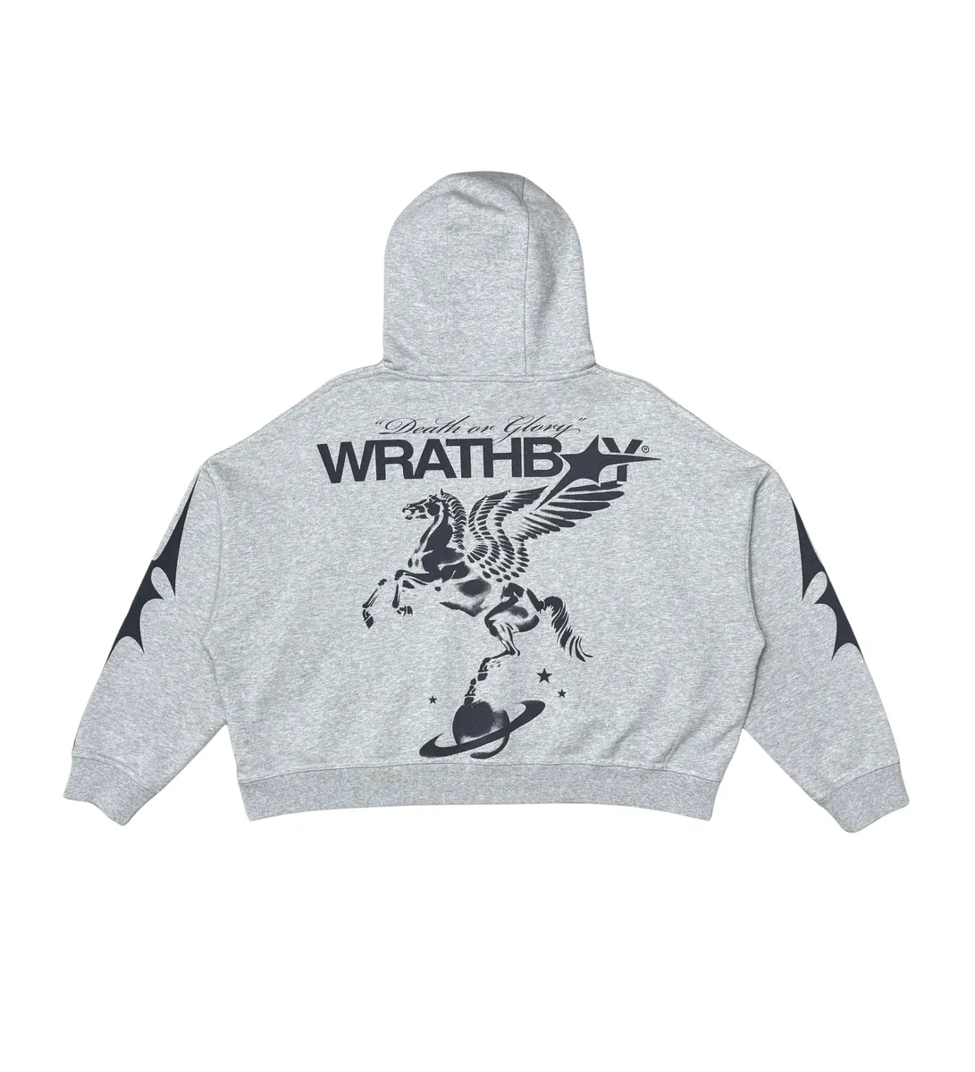 Wrathboy - Death/Glory Crop  Hoodie - Grey