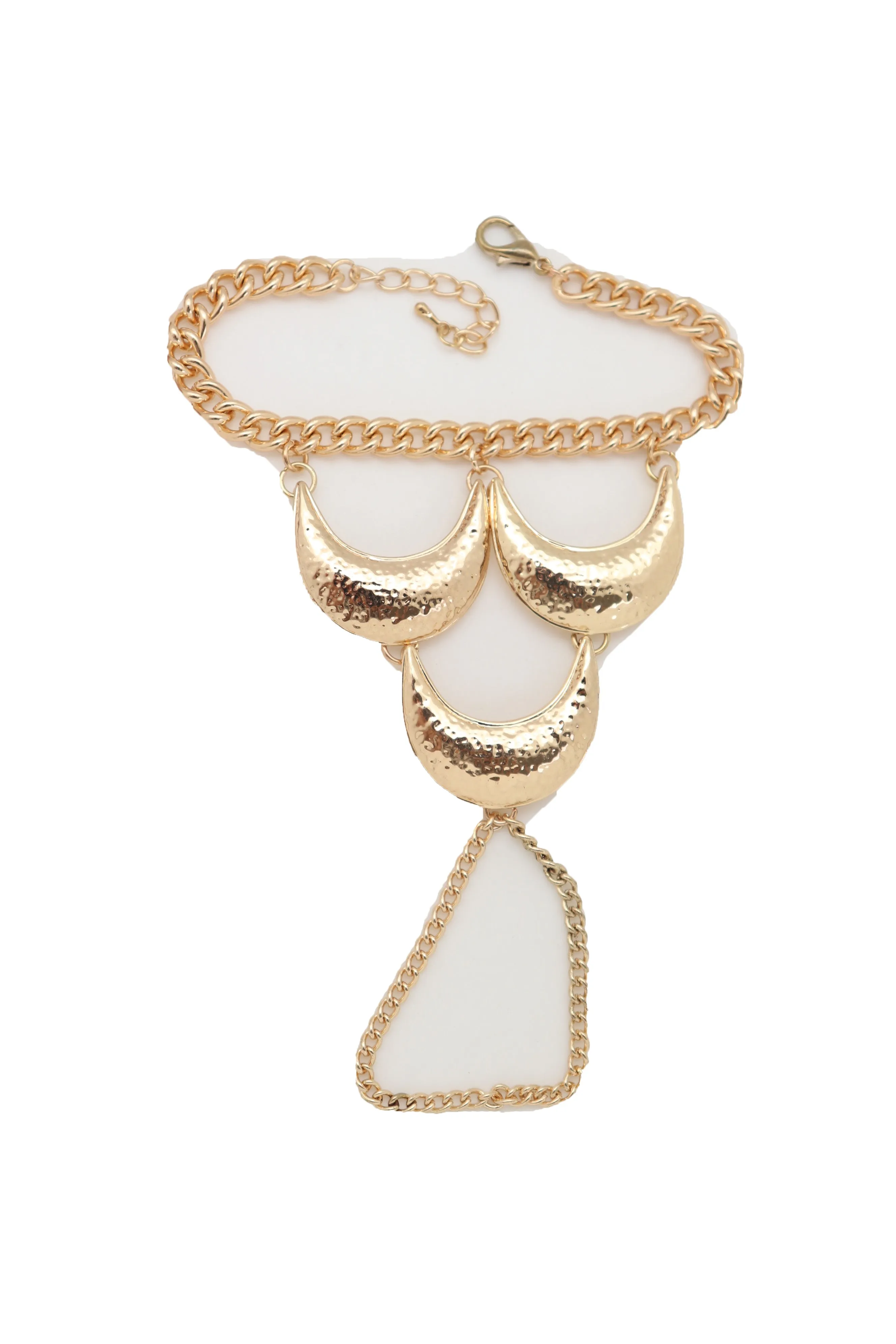 Wrist Bracelet Jewelry Gold Metal Hand Chain Ring Moon Crescent Charms Hot