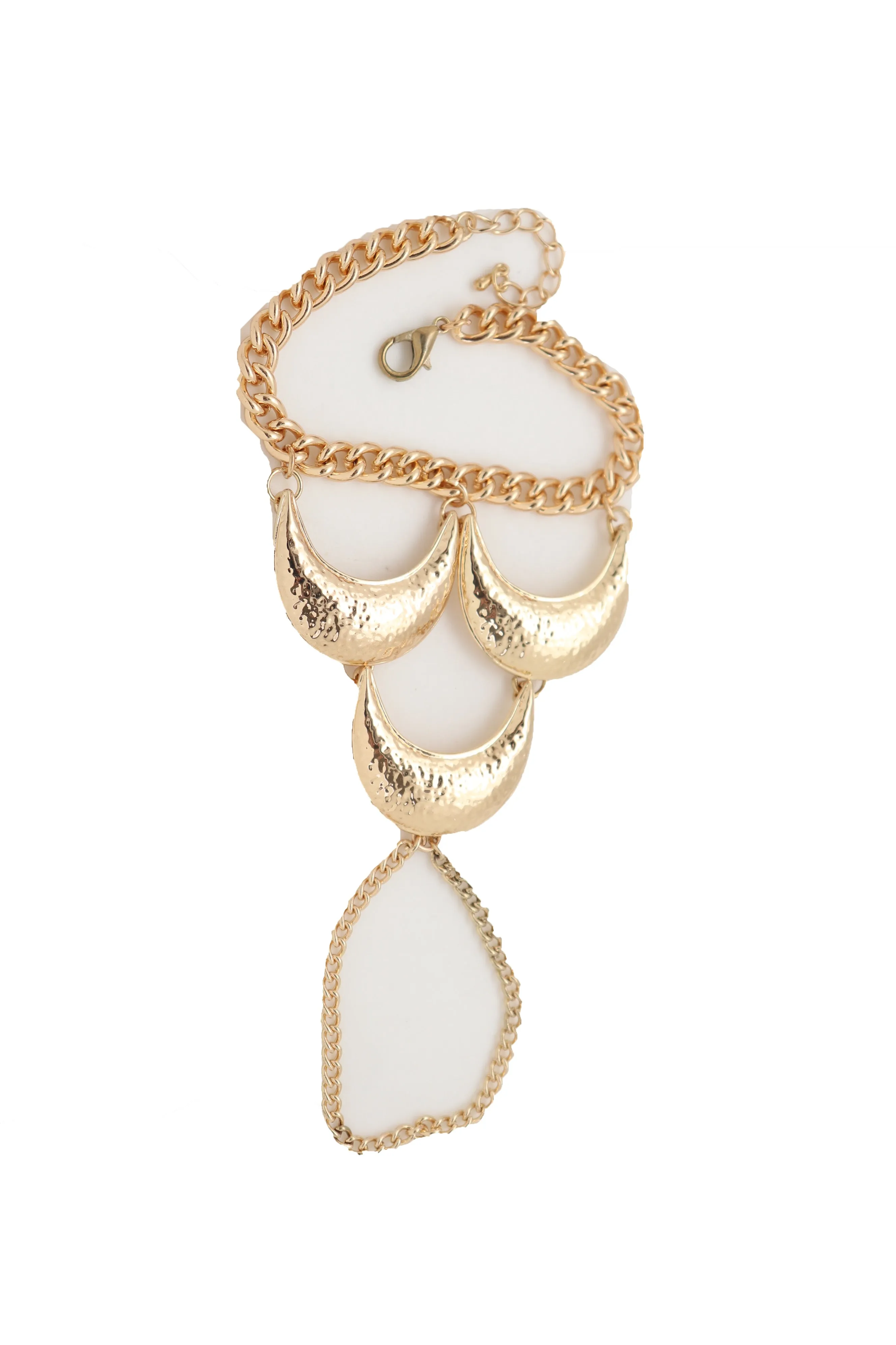 Wrist Bracelet Jewelry Gold Metal Hand Chain Ring Moon Crescent Charms Hot