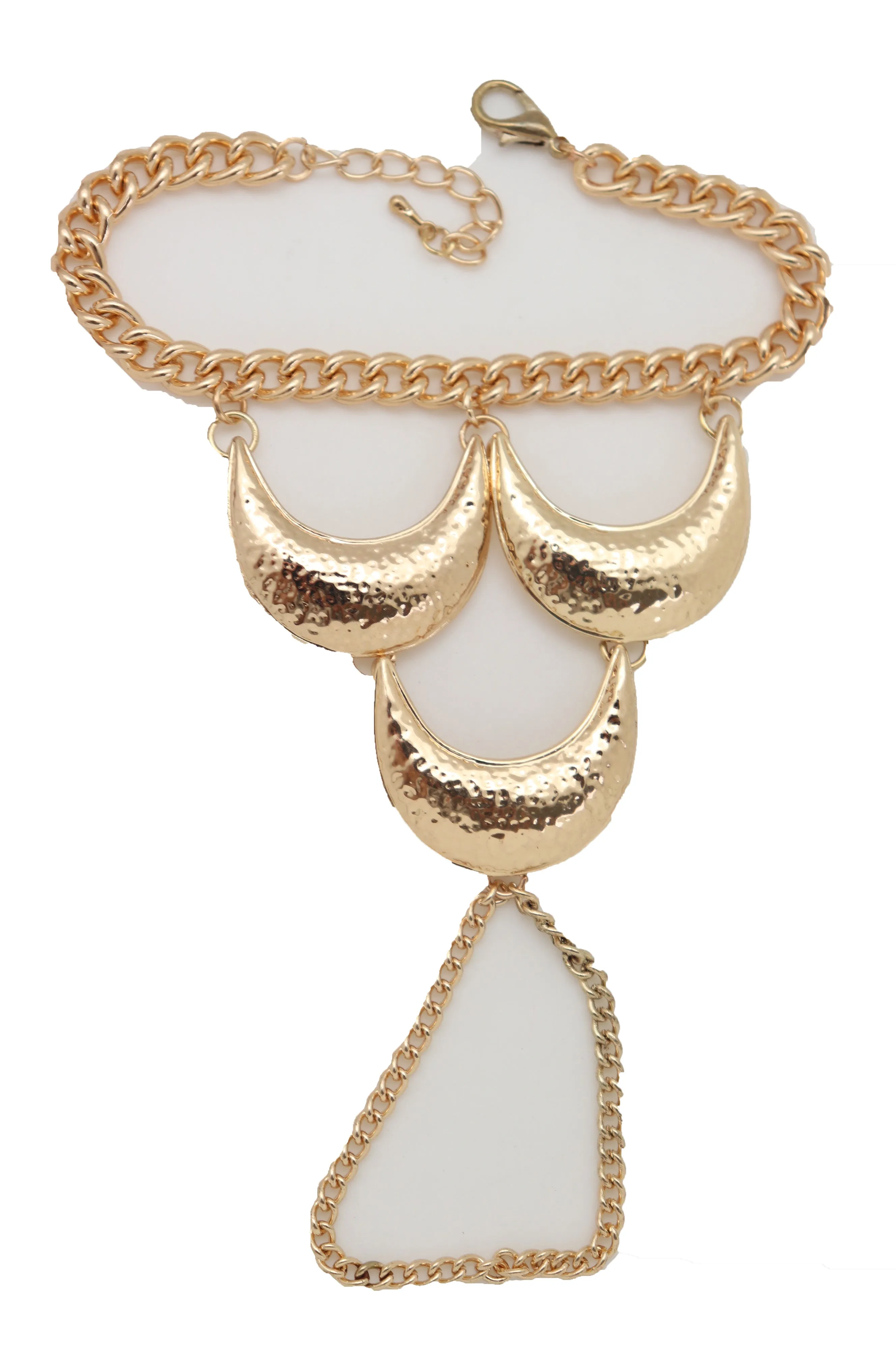 Wrist Bracelet Jewelry Gold Metal Hand Chain Ring Moon Crescent Charms Hot