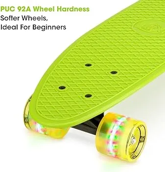 Xootz PP Skateboard LED 22" (Green/Yellow)