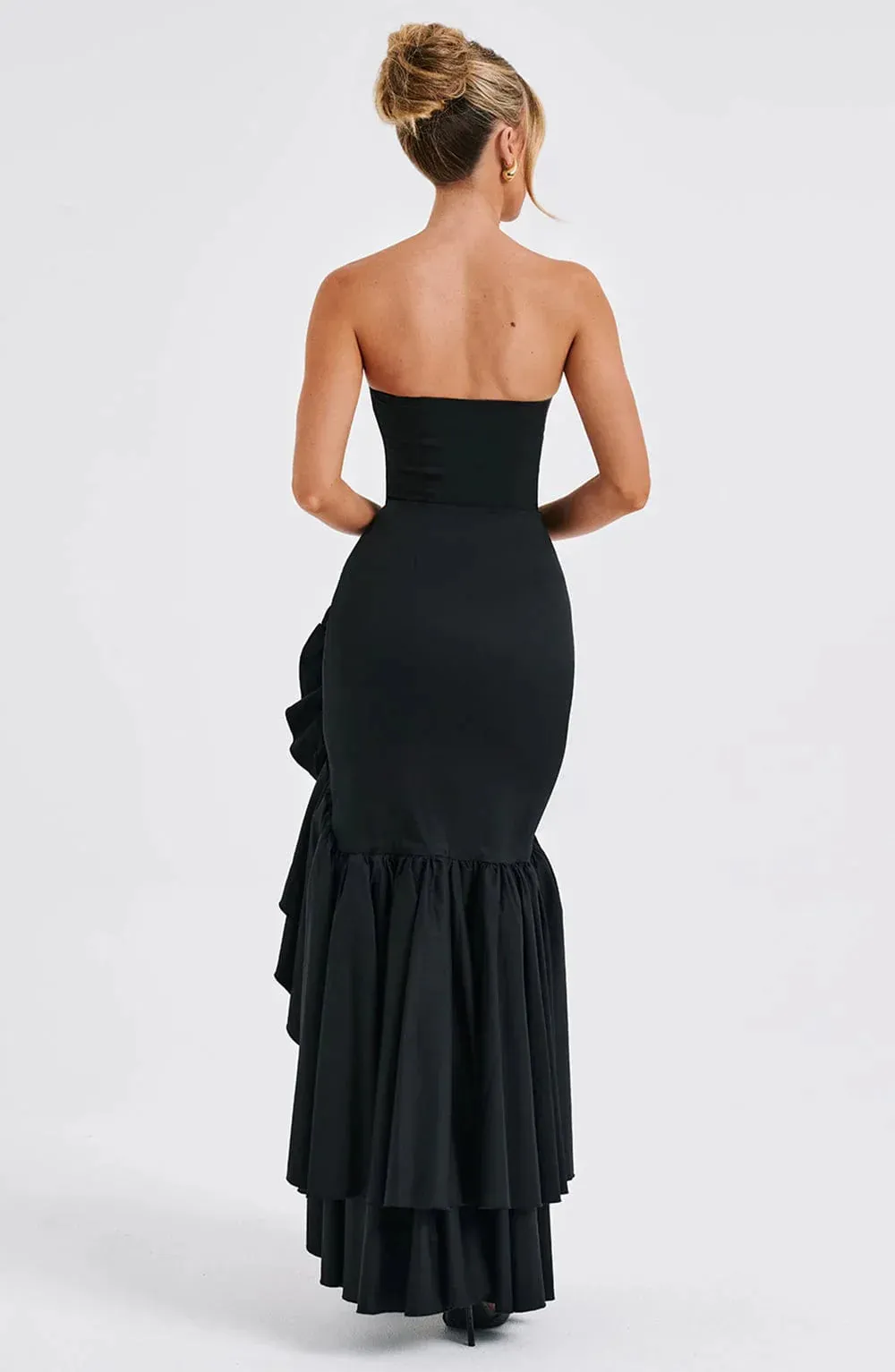 Xyrelle Sleeveless Slit Ruffle Maxi Dress