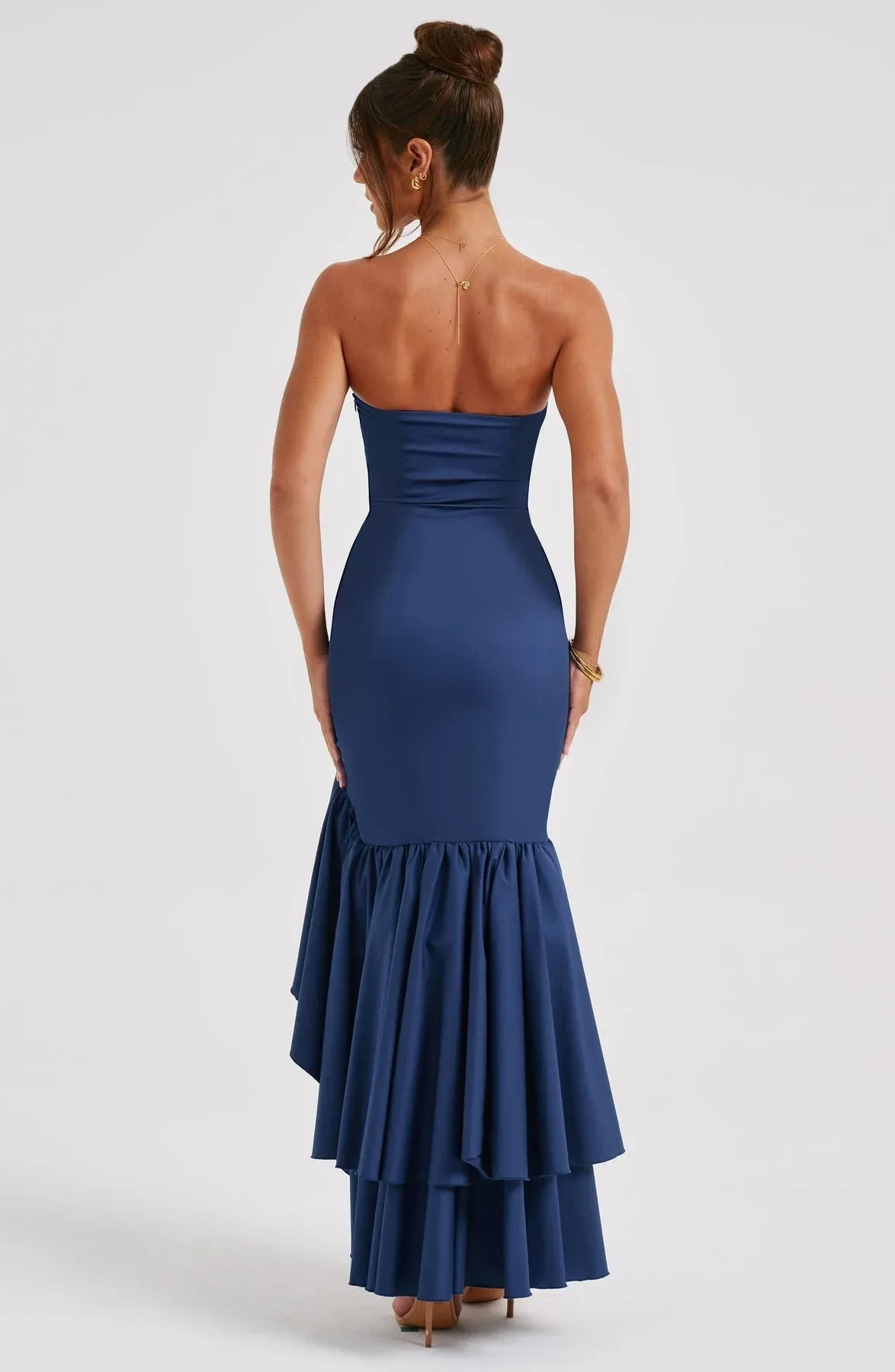 Xyrelle Sleeveless Slit Ruffle Maxi Dress