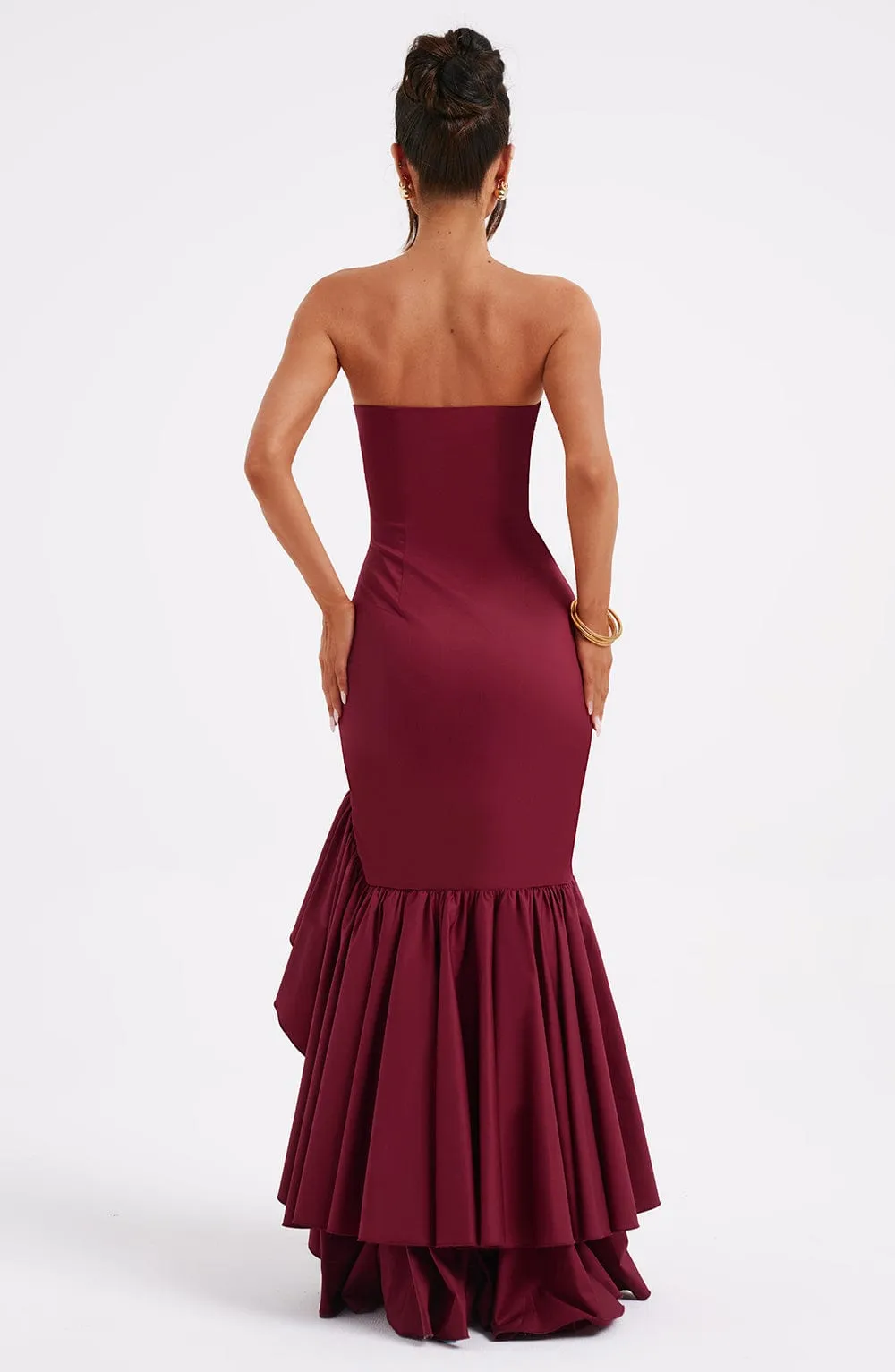 Xyrelle Sleeveless Slit Ruffle Maxi Dress