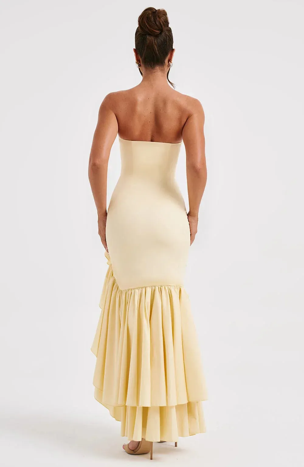 Xyrelle Sleeveless Slit Ruffle Maxi Dress