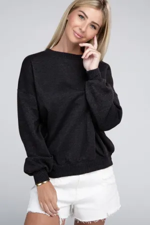 ZENANA Acid Wash Fleece Oversized Pullover